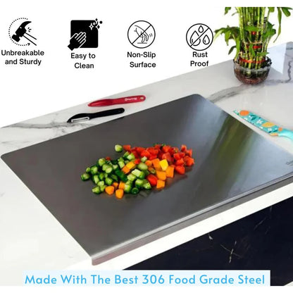 Stainless Steel Chopping Board & Kitchen Countertop - 41 x 31 Cm (Original Big Size) Diwali Special