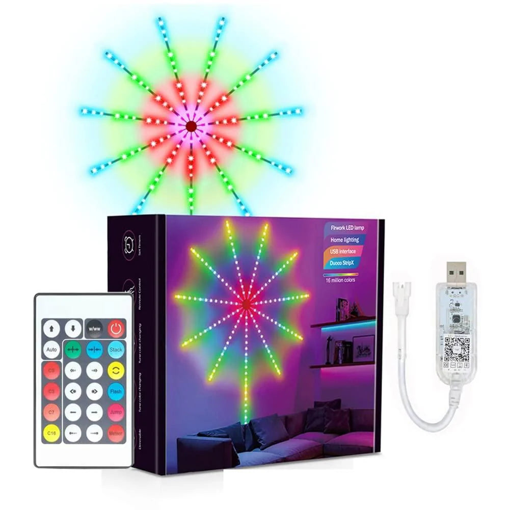 Festive Firework LED Lights – USB-Powered Indoor Lights with Remote for a Mesmerising Diwali Ambiance