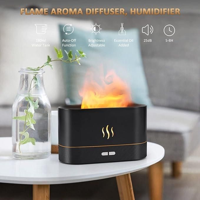 Plastic Flame Diffuser Brightness Humidifier-Auto Off Essential Oil-2 Modes Roposo Clout