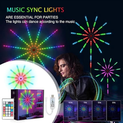 Festive Firework LED Lights – USB-Powered Indoor Lights with Remote for a Mesmerising Diwali Ambiance