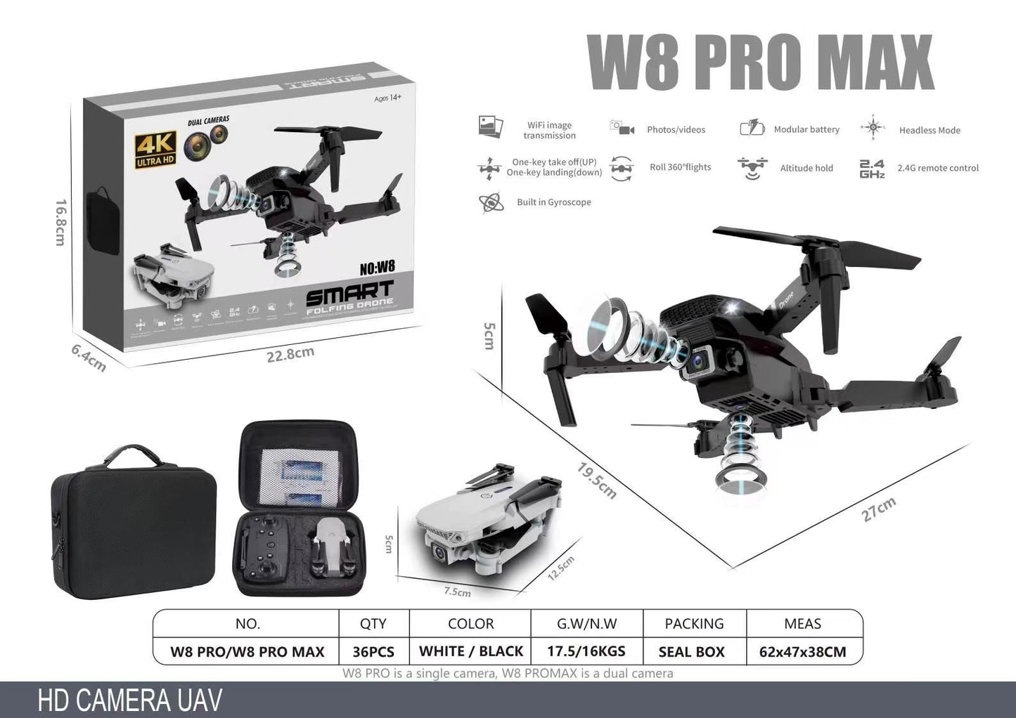 Drone 4k W8 Pro Max