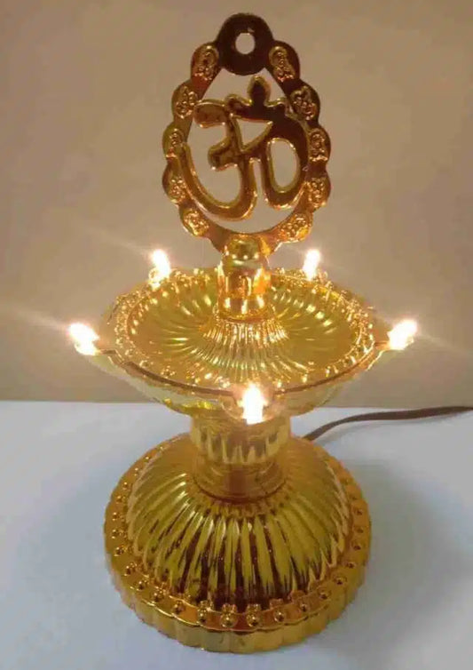 1 Layer Electric Diya for Home Temple (Gold)