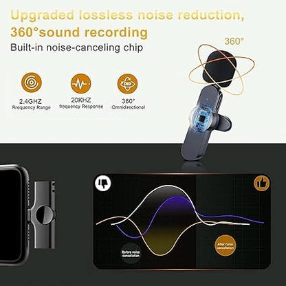 Wireless Microphone, Digital Mini Portable Recording Clip Mic SourceInfi