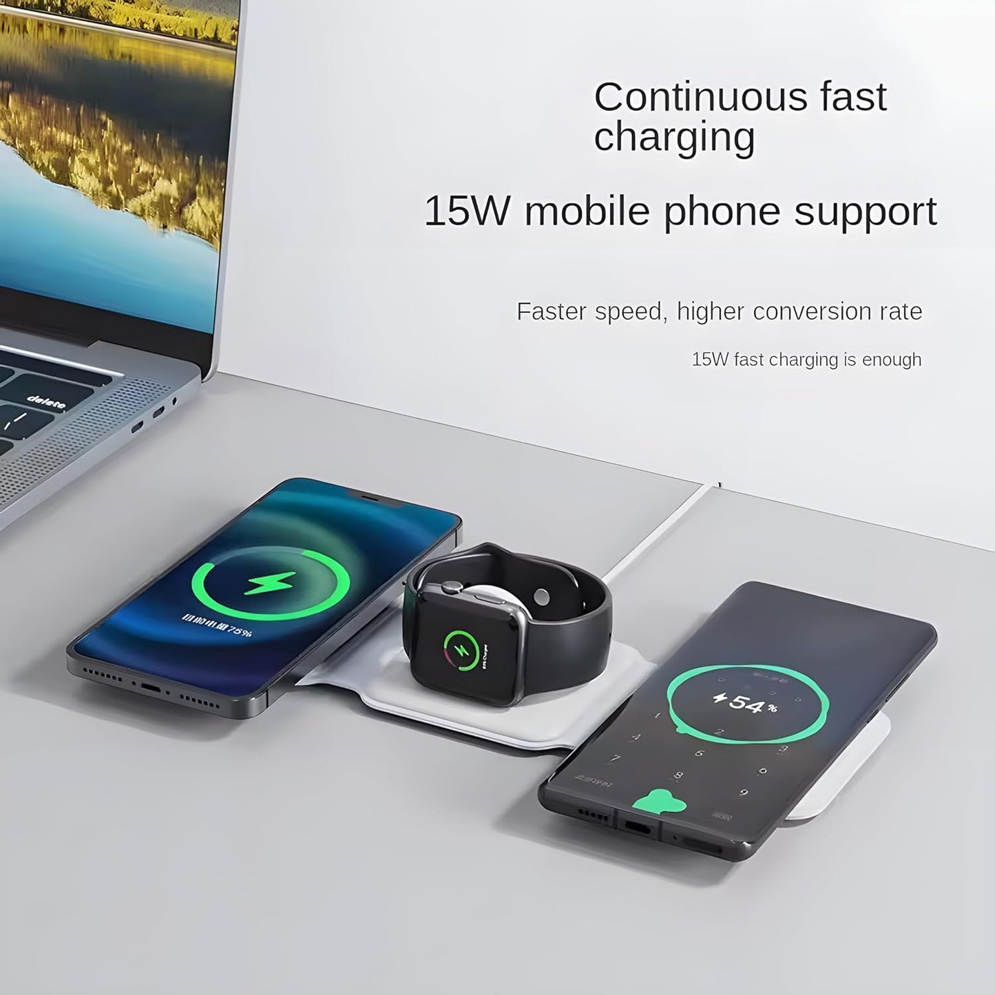 3 in 1 Wireless MagSafe charger ( Works with iOS and Android ) SourceInfi