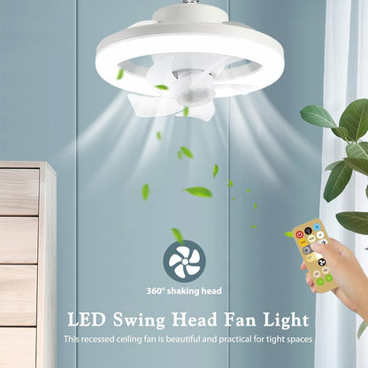 Ceiling Fan with LED Light, Remote Control, 3 Color SourceInfi