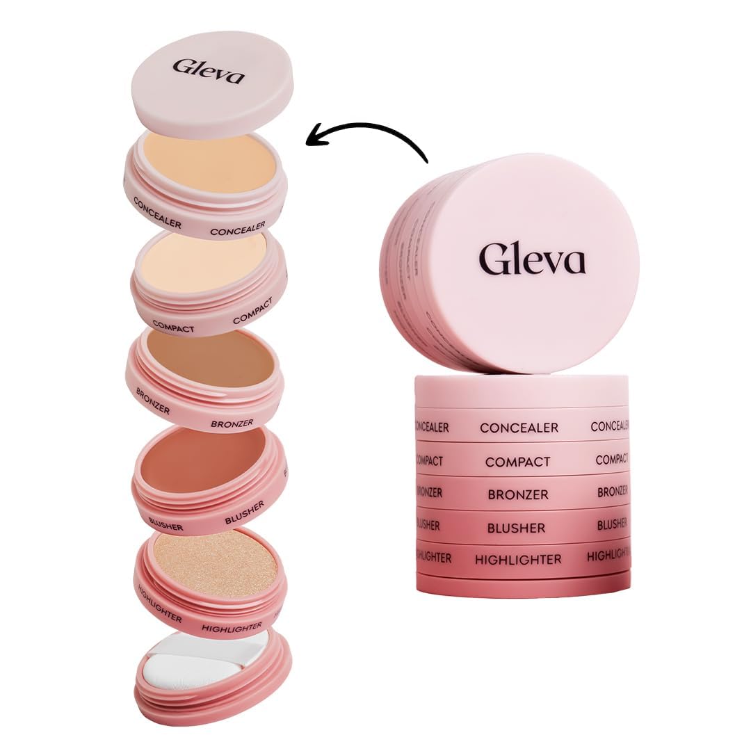 Gleva 5 In 1 Makeup stack WIth Concealer, Bronzer, Blusher, Compact & Highlighter SourceInfi