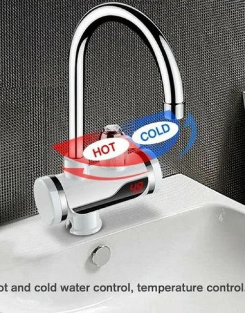 Stainless Steel LED Digital Display Instant Heating Electric Water Heater Faucet Tap, Geyser