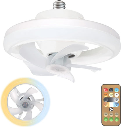 Ceiling Fan with LED Light, Remote Control, 3 Color SourceInfi