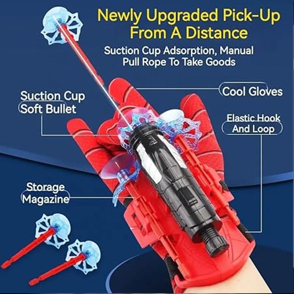 Spiderman Web Shooter Launcher Wrist Gloves Toys Gift for Kids, Boys & Girls SourceInfi