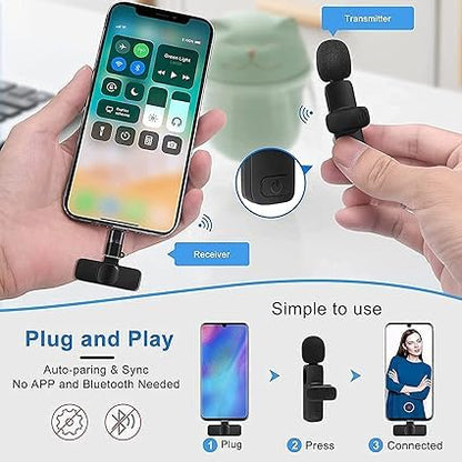 Wireless Microphone, Digital Mini Portable Recording Clip Mic SourceInfi